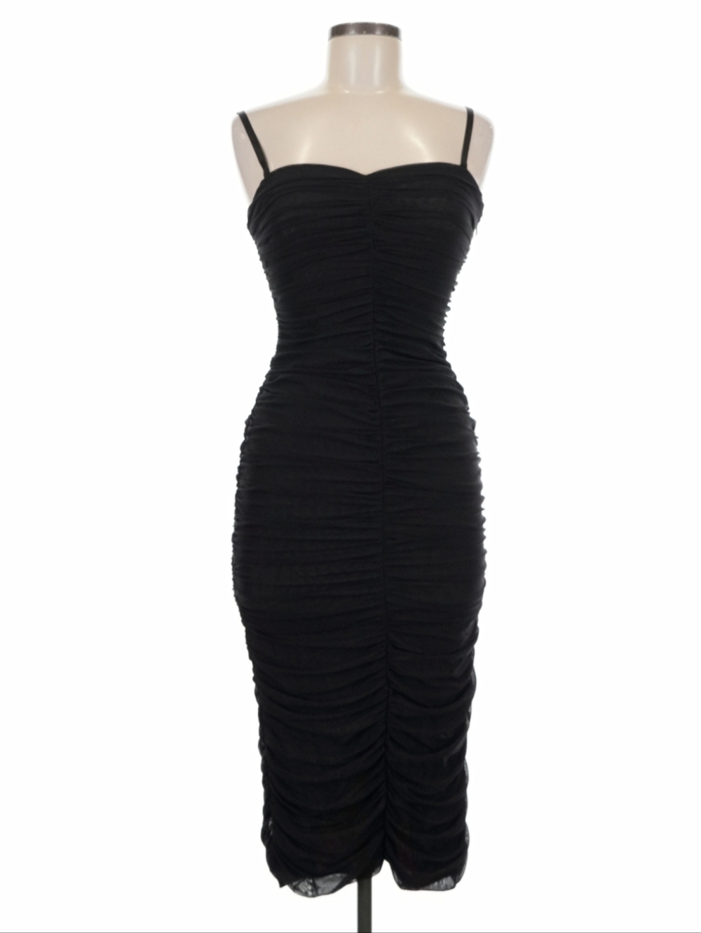 L'Agence Caprice Mesh Midi Dress in Black Size 6 - Picture 7 of 7